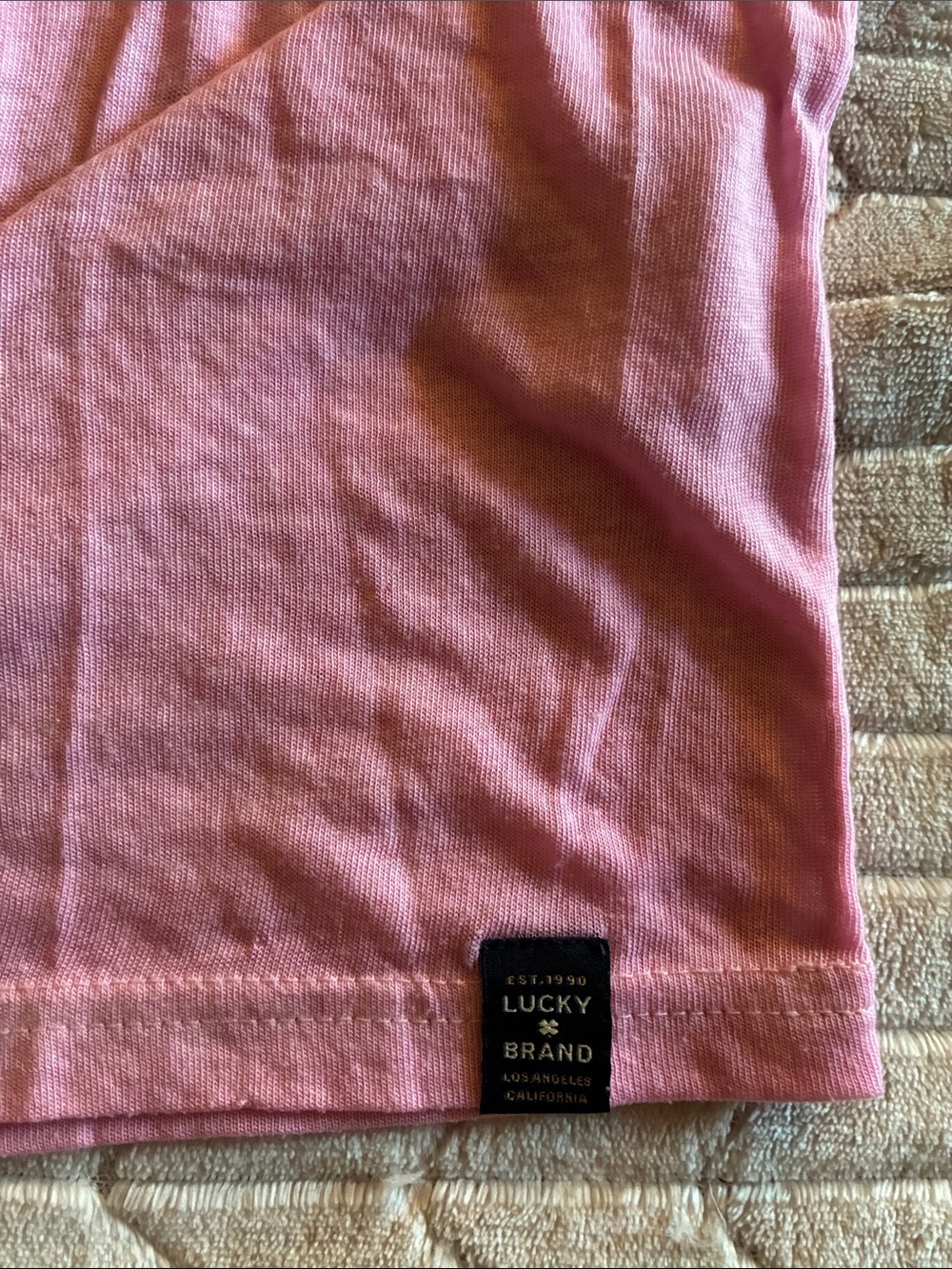 Lucky Brand Light Pink Henley Tee Sz S - Picture 4 of 4